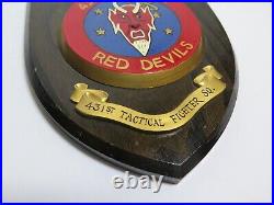 WWII US AIR FORCE Red Devils 431st PAINTED Fighter Squadron PATCH PLAQUE SHIELD