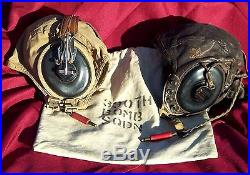 WWII US ARMY 8th AIR FORCE PILOT FLIGHT HELMET 330th BOMB SQUADRON GROUP