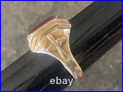 WWII US Air Corps 14K Gold Ring 8th Air Force 493rd Bomb Group Named Ring Size 8