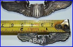 WWII US Air Force Sterling Silver Service Captain Pilot Wings Pins USAF Photo b5