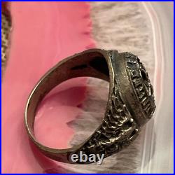 WWII US Air Force USAF Pilot Prop Wings Sterling Silver Signet Ring Size 10.5