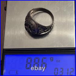 WWII US Air Force USAF Pilot Prop Wings Sterling Silver Signet Ring Size 10.5