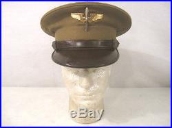 WWII US Army Air Force AAF Cadet Pilot Visor Cap or Hat withLeather Brim Sz 6 7/8