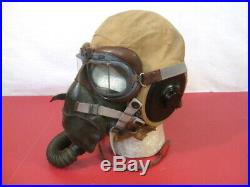 WWII US Army Air Force AAF Type AN-H-15 Flying Helmet Wired withGoggles & O2 Mask