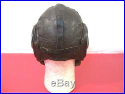 WWII US Army Air Force AAF Type A-11 Leather Pilot Flying Helmet Size Med NICE