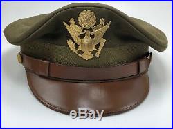 WWII US Army Air Force Bancroft Zephyr Crusher Cap Crush Hat Service Cap 7-3/8