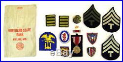 WWII US Army Air Force Named Ike Jacket & Cap, Patches & Ribbons