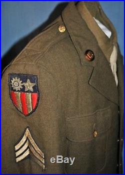 WWII US Army Air Forces Jacket CBI, HQ AAF Theatre Made with Aerial Gunner Wings