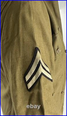 WWII US Army Air Forces Wool Uniform Shirt Corporal Chevron Original 14.5x32