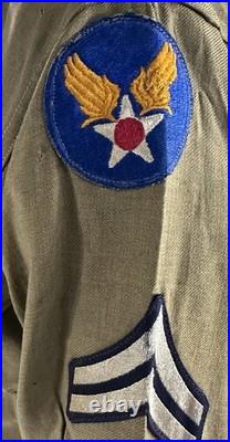 WWII US Army Air Forces Wool Uniform Shirt Corporal Chevron Original 14.5x32