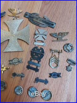 WWII US, Military Air Force, Sterling Silver Medals, Pins Lot