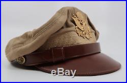 WWII US Officer visor cap uniform hat combat NAMED Air Force corps Lewis crusher