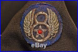 WWII U. S. ARMY AIR CORPS 8th AIR FORCE OFFICER'S UNIFORM JACKET BULLION PATCH