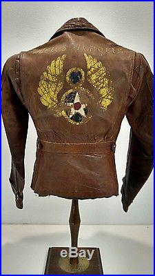 WWII U. S. Army Air Corps 8th Air Force painted leather jacket used navigator BS