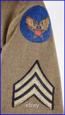 WWII United States Army Air Force USAAF Ike Jacket w Bullion Patch and ID Badge