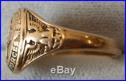 WWII United States US Army Air Force 10K Gold Ring Estate Find size 5.25 pinky