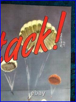 WWII WW2 Original War Poster Back the Attack Buy War Bonds US Army Air Force