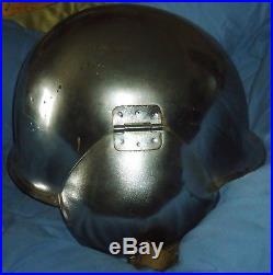 WWII era Army Air Force Flak Helmet, Biker Chrome Plated, Original Suspension