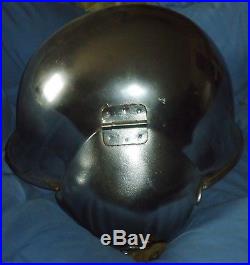 WWII era Army Air Force Flak Helmet, Biker Chrome Plated, Original Suspension