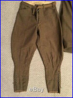 WWI US Army Air Force Service AEF UNIFORM + Riding Cavalry pant trousers NAMED