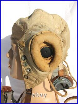WW 2 Type D Flying Helmet Royal Air Force Pilot WW2 Goggles Malta  Spitfire