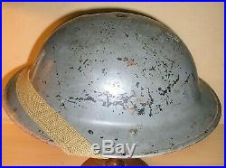 WW-II Royal Air Force-issued Messenger Brodie Steel Helmet & Chinstrap 1940/41