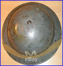 WW-II Royal Air Force-issued Messenger Brodie Steel Helmet & Chinstrap 1940/41