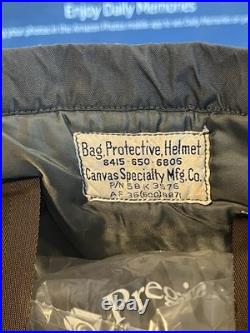 World War II Bag, Protective, Helmet Air Force Pilot 1940s Conmar Zipper 1940s