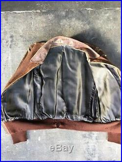 Ww2 1940s Leather Jacket A2 Flight Airforce Usaf wwii vintage military