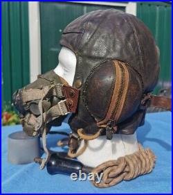 Ww2 RAF B-type flying helmet/G-type oxygen mask set