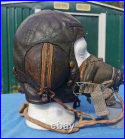 Ww2 RAF B-type flying helmet/G-type oxygen mask set