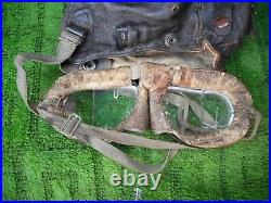 Ww2 raf c type helmet and goggles have cracked lenz but can change these