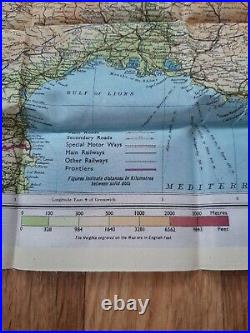 Wwii Royal Air Force Pilots Silk Escape / Evasion Map, France Europe D-day 1944