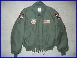 X-large 46-48 Sage Green Cwu-45/p Aramid Winter Usgi Military Flight Jacket Usaf