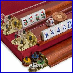 YMI American Mahjong Set, Golden Fortune with Inlaid Wooden Case